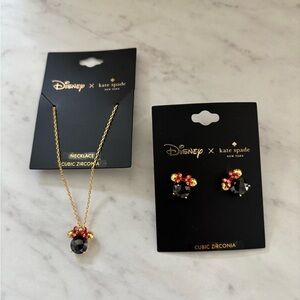 Kate Spade Disney Minnie Mouse Necklace and Earrings NWT